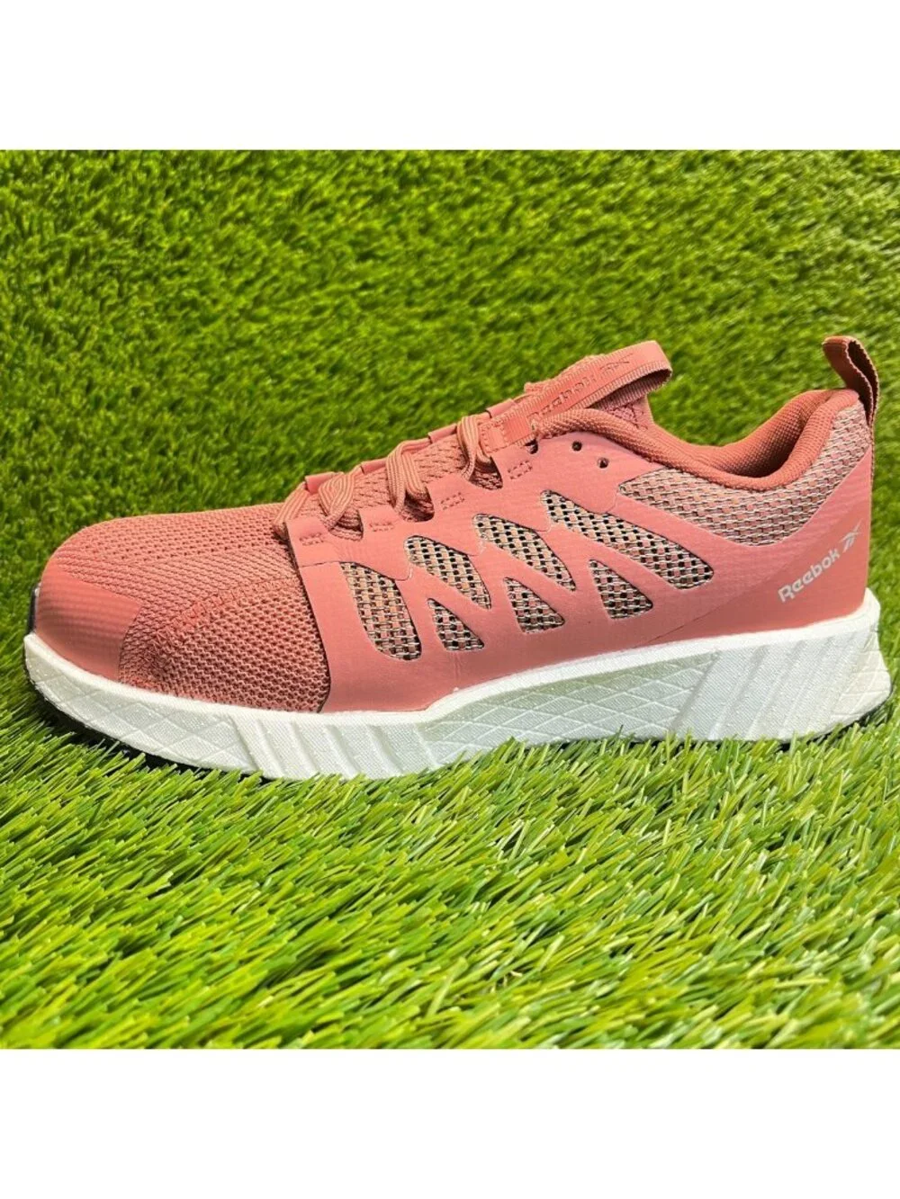 Reebok Fusion Flexweave Womens Size 8W Pink Composite Toe Work Shoes Sneakers